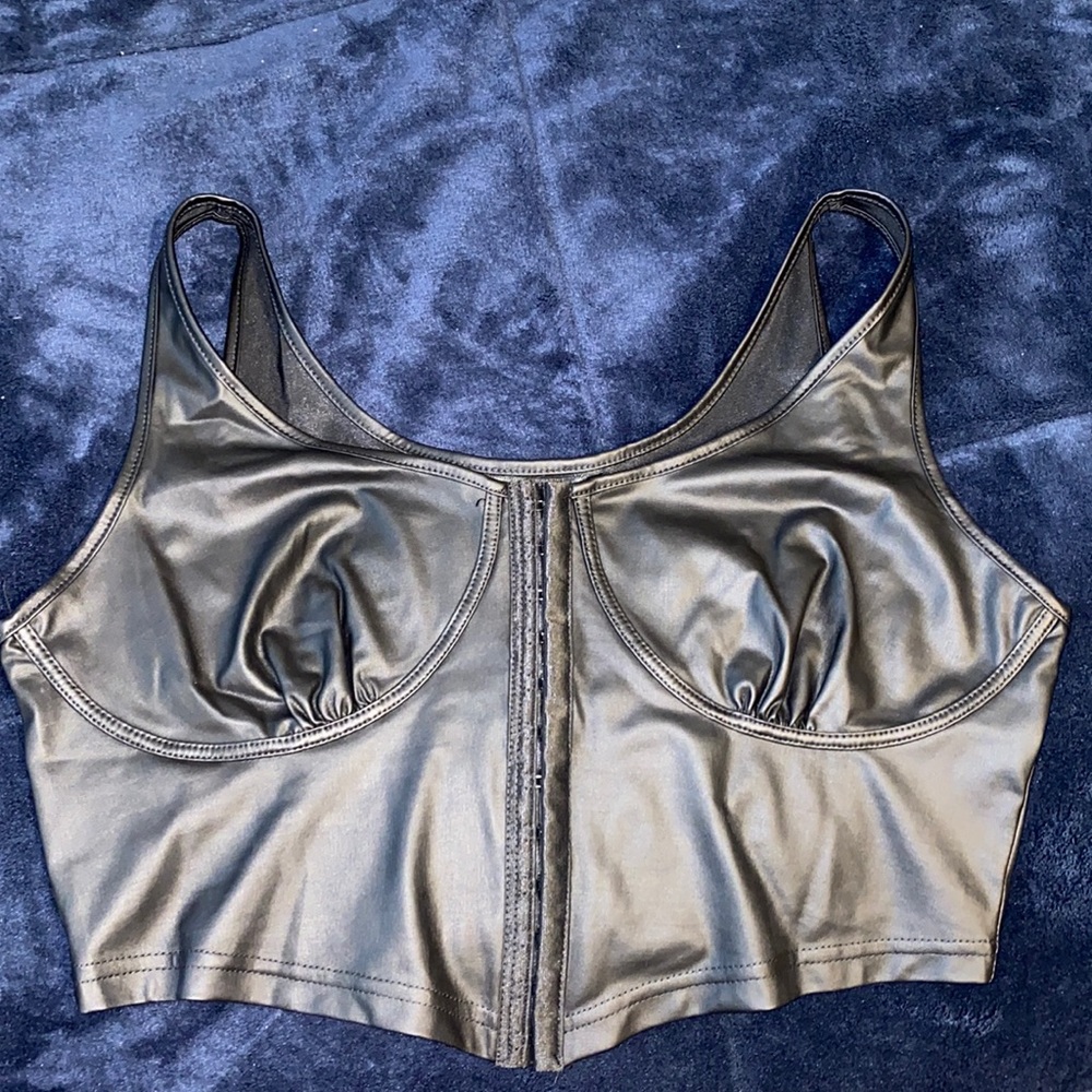 Leather Front Clip Tank Top